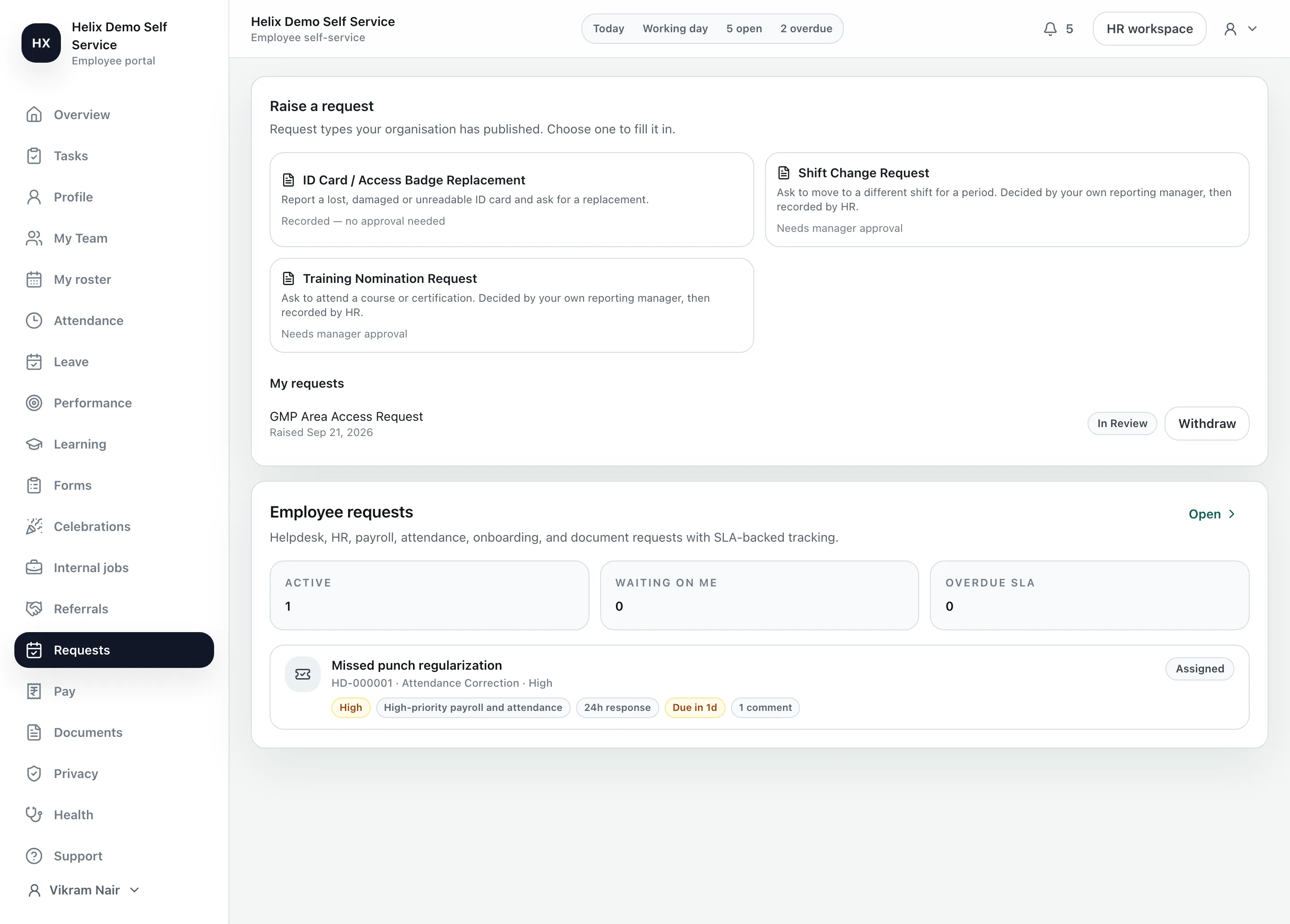 Requests and help desk